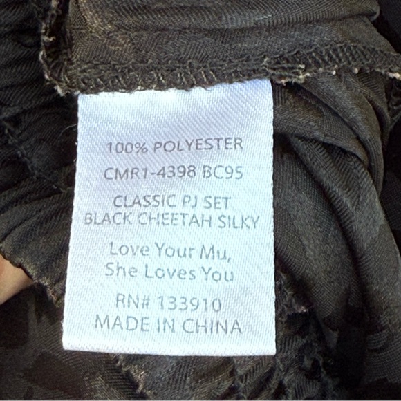 Show Me You MuMu Classic PJ Bottoms in Black Cheetah Silky - Size XXL - Picture 6 of 7